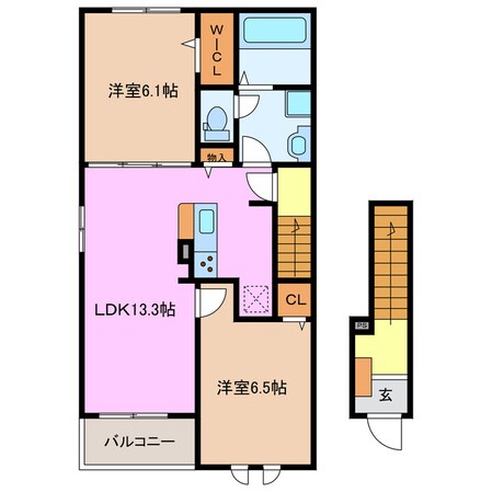 エレガンシアⅡ　Ｂの物件間取画像